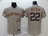 Brewers 22 Christian Yelich Gray Nike 2020 Flexbase Jersey,baseball caps,new era cap wholesale,wholesale hats